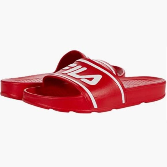 Fila Sleek Slide ST Women's Red White Slip On Slide Sandals Size 8 Men's Size 7 - Picture 5 of 10